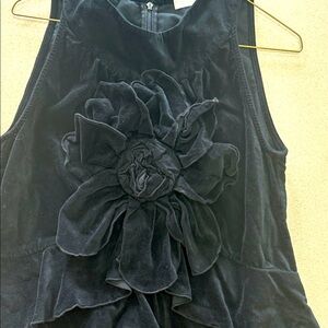 Black Sleeveless Top with Floral Detail